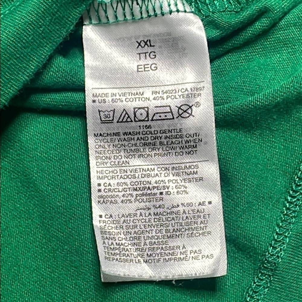 Green Graphic T-Shirt with Rainbow and Mug Design - Picture 7 of 9